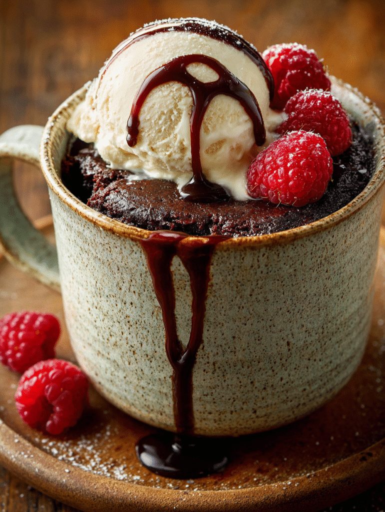 Microwave Chocolate Pudding Cake: The Ultimate Quick & Gooey Dessert Fix 8 Microwave chocolate pudding cake with ice cream and berries