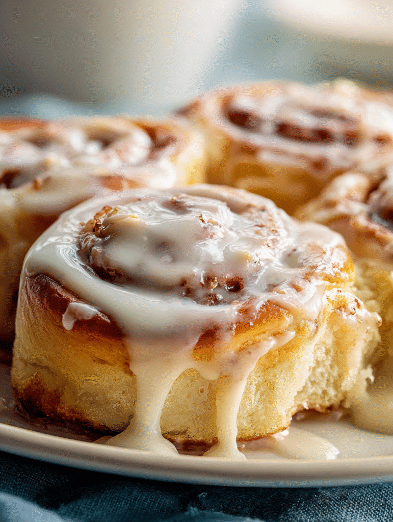Sticky Banana Bread Cinnamon Rolls – A Gooey Twist You’ll Love 9 Glazed sticky banana bread cinnamon rolls close up
