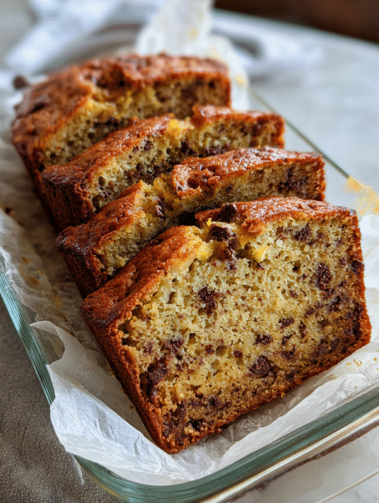 Chocolate Chip Banana Bread – A Joyful Twist on a Comforting Classic 6 Stored chocolate chip banana bread in container