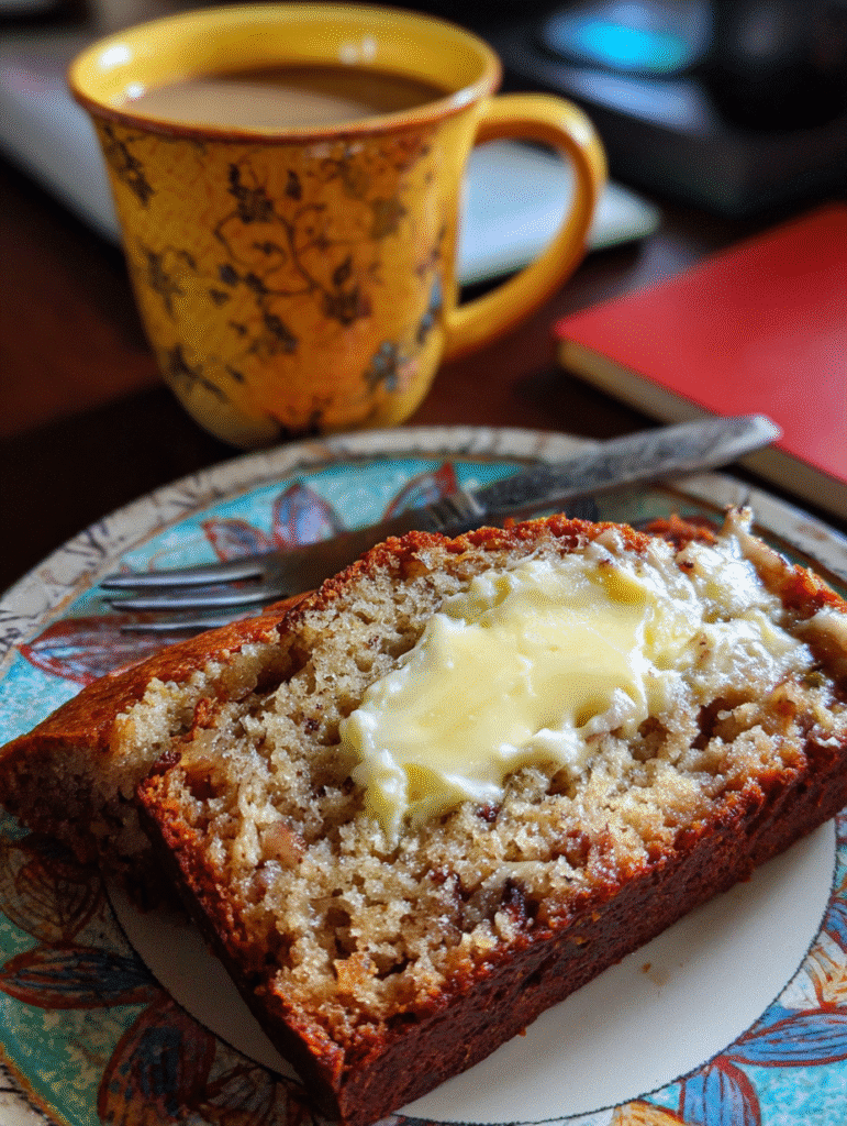 Banana Bread With Cinnamon Crunch: A Cozy Bake with a Flavorful Twist 8 Toasted banana bread with cinnamon crunch and butter