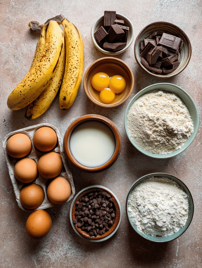 Chocolate Chip Banana Bread – A Joyful Twist on a Comforting Classic 5 Pouring chocolate chip banana bread batter
