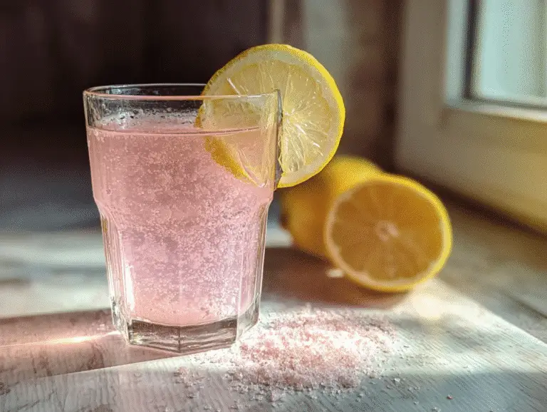 Pink Salt Trick Recipe – The Natural Weight Loss Hack Taking TikTok by Storm 6 Glass of pink salt trick recipe detox drink with lemon