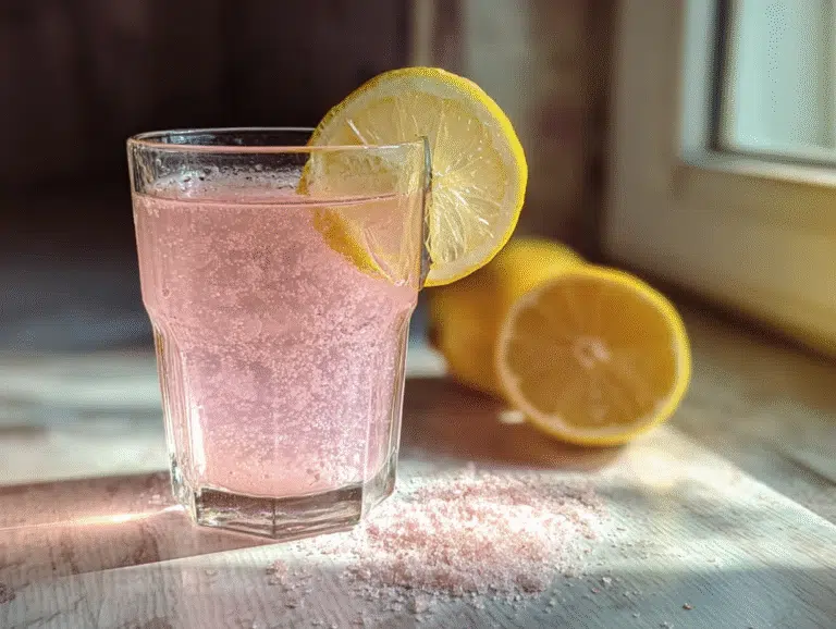 Pink Salt Trick Recipe – The Natural Weight Loss Hack Taking TikTok by Storm 6 Glass of pink salt trick recipe detox drink with lemon
