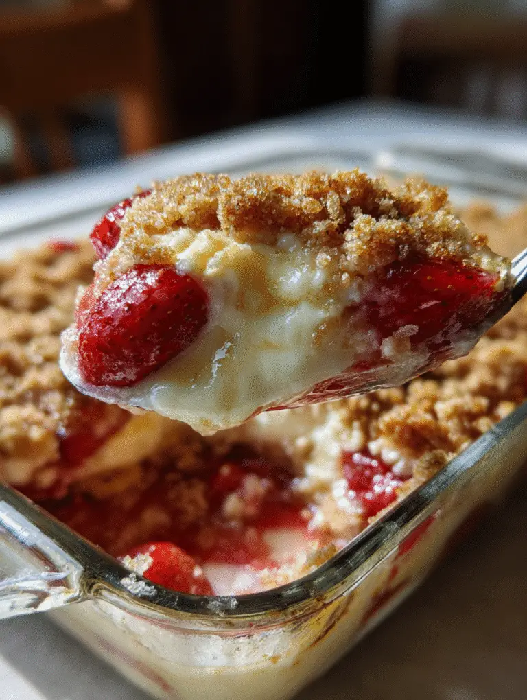 Strawberry Cheesecake Dump Cake Recipe – The Ultimate Easy Dessert Guide 3 Serving strawberry cheesecake dump cake recipe from dish