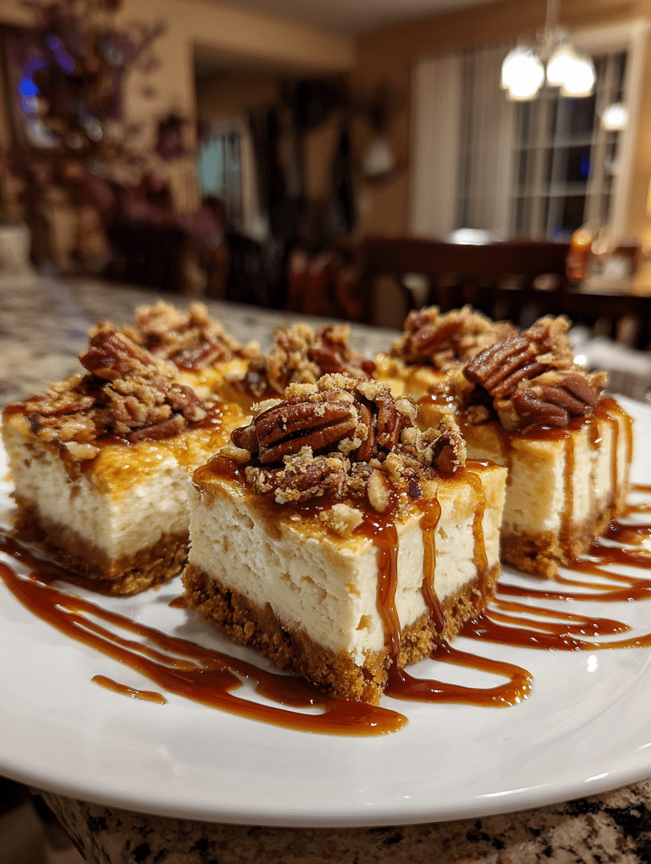 pumpkin-cheesecake-variations.jpg Pumpkin cheesecake squares with pecans and glaze