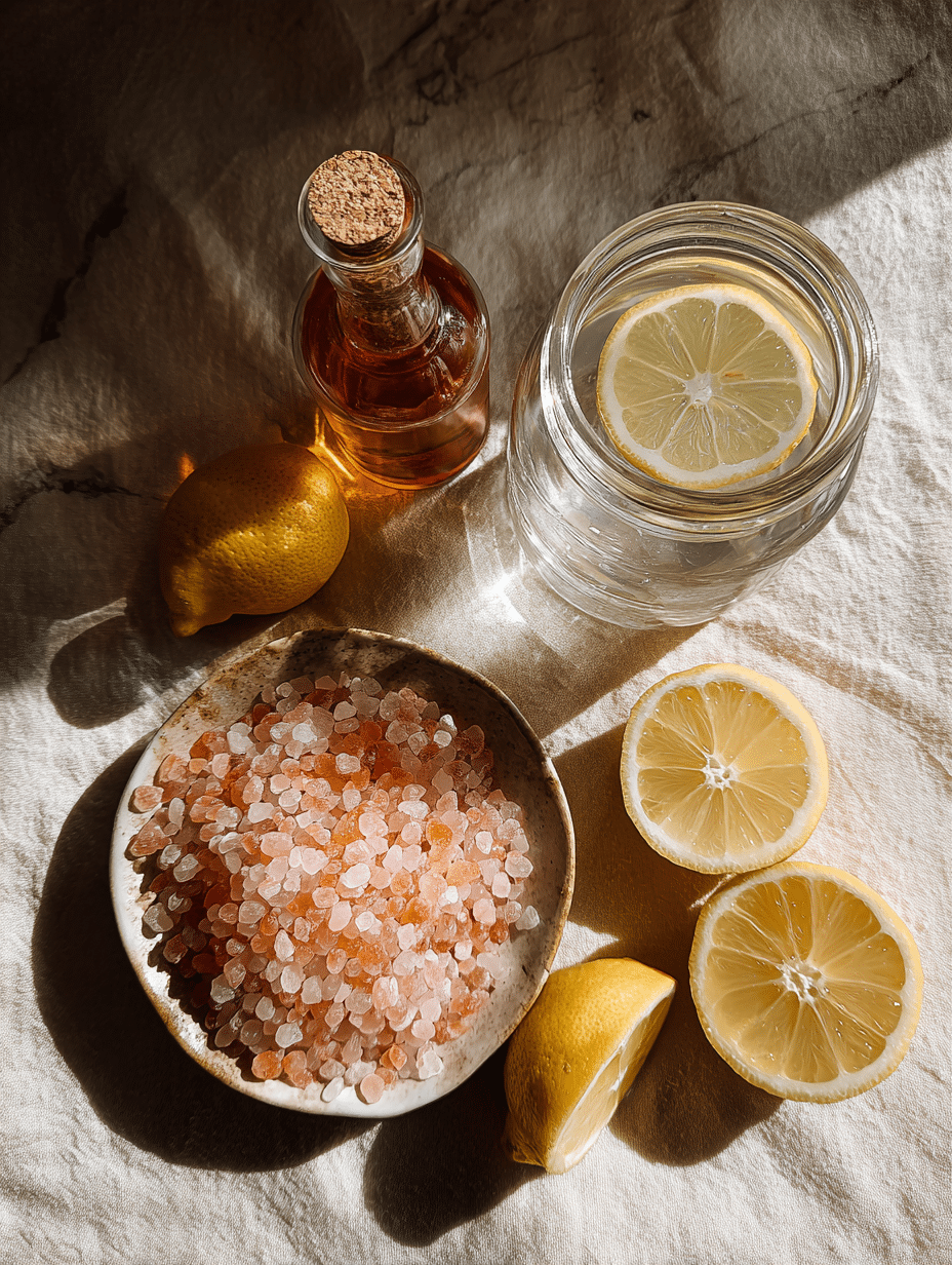 pink-salt-trick-weight-loss-ingredients.jpg Ingredients for the viral pink salt weight loss recipe